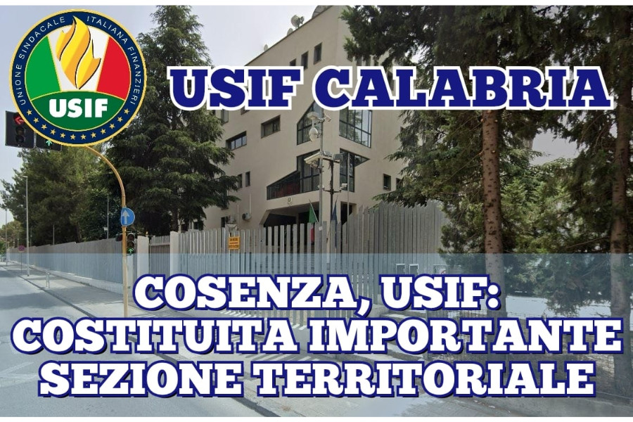 USIF CALABRIA: COSTITUITA LA SEZIONE TERRITORIALE DI COSENZA