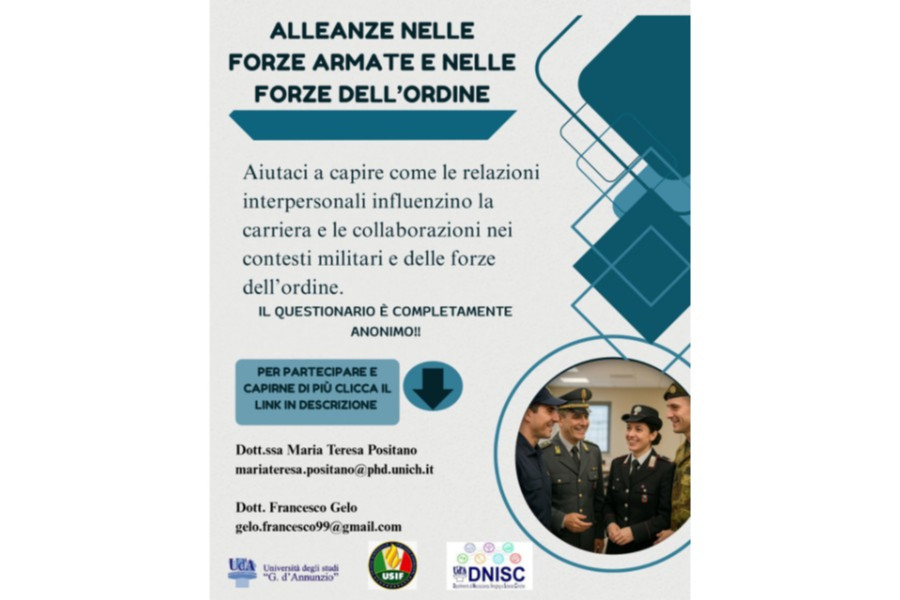 Unione Sindacale Italiana Finanzieri (USIF) e l’Università “G. d’Annunzio” di Chieti-Pescara insieme per promuovere il benessere psicologico nelle Forze di Polizia
