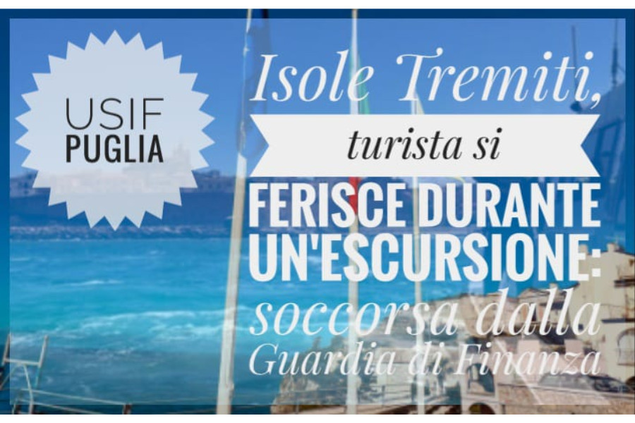 Isole Tremiti, turista soccorsa dalla Guardia di Finanza