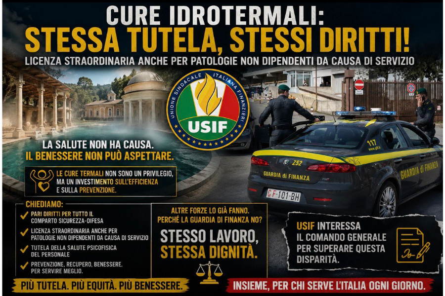 LICENZA STRAORDINARIA PER CURE IDROTERMALI: L’USIF INTERESSA IL CO.GE.
