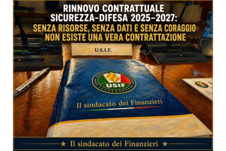RINNOVO CONTRATTUALE SICUREZZA-DIFESA 2025–2027: SENZA RISORSE, SENZA DATI E SENZA CORAGGIO NON ESISTE UNA VERA CONTRATTAZIONE