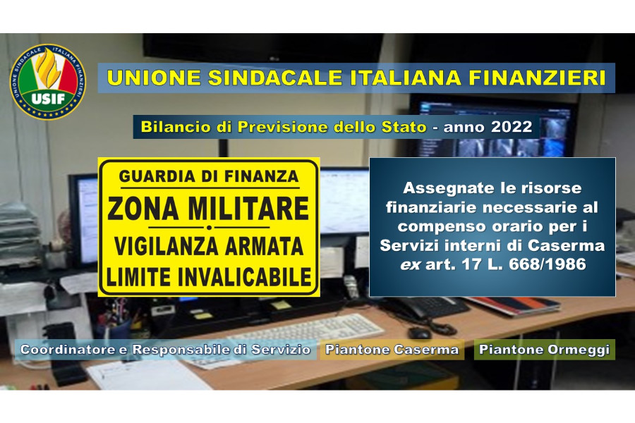 Compenso orario per servizi interni di Caserma (HLM) Compenso orario per servizi interni di Caserma (HLM)