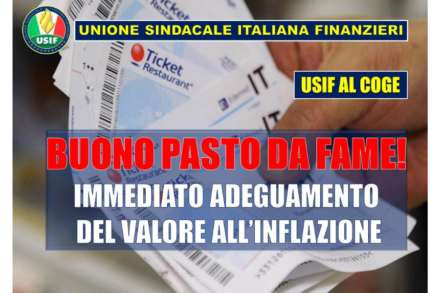 LAVORO, USIF: BUONI PASTO DA FAME. FERMI A 7 EURO DAL 2009 LAVORO, USIF: BUONI PASTO DA FAME. FERMI A 7 EURO DAL 2009