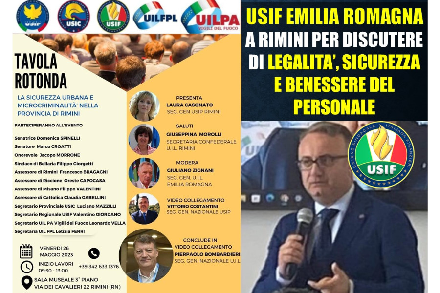 SICUREZZA: USIF EMILIA ROMAGNA PRESENTE AL CONVEGNO SICUREZZA E MICROCRIMINALITA’. SICUREZZA: USIF EMILIA ROMAGNA PRESENTE AL CONVEGNO SICUREZZA E MICROCRIMINALITA’.