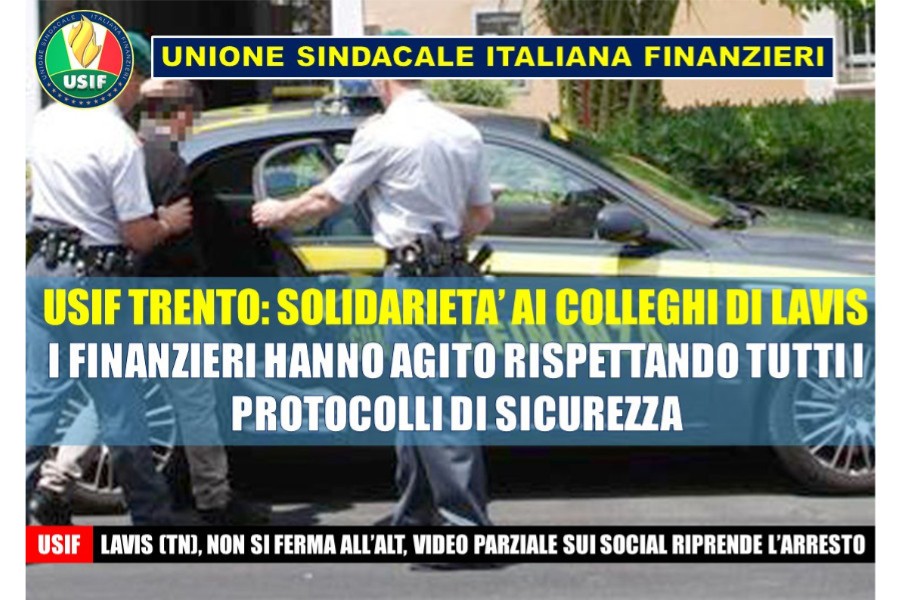 SICUREZZA, USIF: SOLIDARIETA' AI COLLEGHI DI LAVIS. HANNO AGITO RISPETTANDO I PROTOCOLLI SICUREZZA, USIF: SOLIDARIETA' AI COLLEGHI DI LAVIS. HANNO AGITO RISPETTANDO I PROTOCOLLI