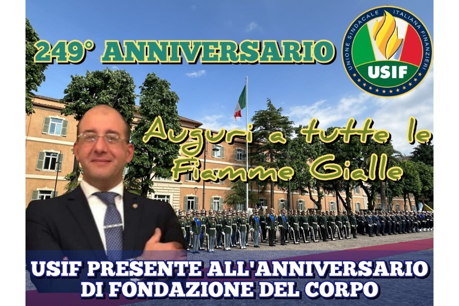 GDF, USIF: SINDACATI PRIMA VOLTA NELLA STORIA PRESENTI ALL’ANNIVERSARIO FONDAZIONE DEL CORPO