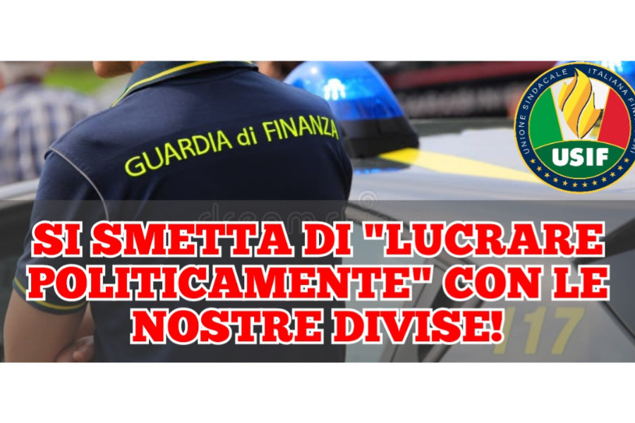 ABRUZZO, USIF: SI SMETTA DI LUCRARE POLITICAMENTE CON LE NOSTRE DIVISE! ABRUZZO, USIF: SI SMETTA DI LUCRARE POLITICAMENTE CON LE NOSTRE DIVISE!