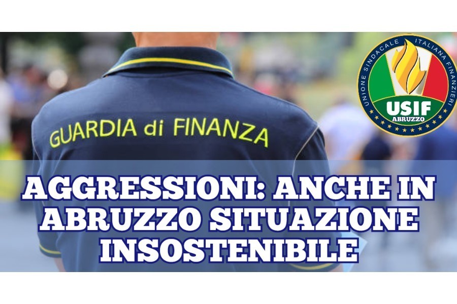 AGGRESSIONI A FORZE POLIZIA, USIF: ANCHE IN ABRUZZO LA SITUAZIONE E' DIVENTATA INSOSTENIBILE AGGRESSIONI A FORZE POLIZIA, USIF: ANCHE IN ABRUZZO LA SITUAZIONE E' DIVENTATA INSOSTENIBILE