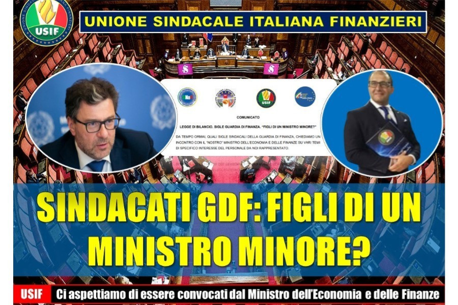 LEGGE DI BILANCIO. SIGLE GDF: FIGLI DI UN MINISTRO MINORE? LEGGE DI BILANCIO. SIGLE GDF: FIGLI DI UN MINISTRO MINORE?